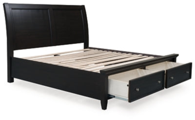 Cama tipo trineo Bambori California King con espacio de almacenamiento