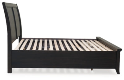 Cama con almacenamiento tipo trineo Bambori King