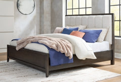 Cama Queen con paneles tapizados Westonfort
