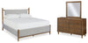 Lyncott California King Upholstered Bed, Dresser and Mirror