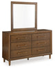 Lyncott Queen Upholstered Bed, Dresser and Mirror