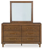 Lyncott Queen Upholstered Bed, Dresser, Mirror and Nightstand