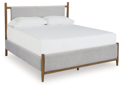 Lyncott California King Upholstered Bed, Dresser and Mirror