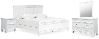 Fortman King Panel Bed, Dresser, Mirror and Nightstand