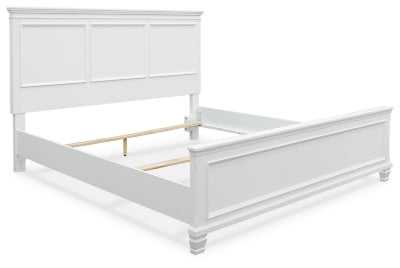 Cama Fortman King con paneles, cómoda y dos mesitas de noche