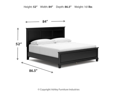 Cama King con paneles Lanolee