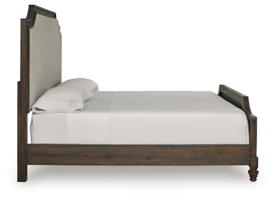 Cama Queen con paneles tapizados Veramond