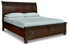 Cama tipo trineo Porter California King con almacenamiento