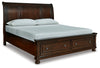 Cama tipo trineo Porter California King con almacenamiento