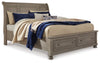 Cama tipo trineo Lettner California King con dos cajones de almacenamiento