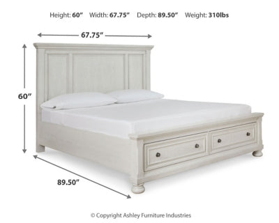 Cama Queen Robbinsdale con almacenamiento y paneles
