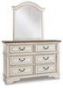 Realyn Full Upholstered Panel Bed, Dresser, Mirror, Chest and 2 Nightstands