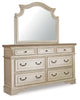 Realyn Queen Bed with Mirrored Dresser and Nightstand