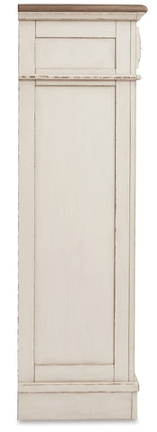 Cama tapizada Queen Realyn, tocador, espejo, cómoda y mesita de noche