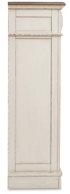 Cama doble con paneles, tocador, espejo, cómoda y mesita de noche Realyn