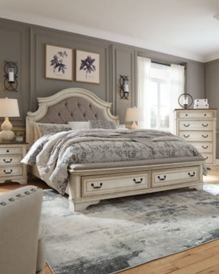 Realyn California King Upholstered Storage Bed