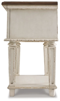 Cama individual con paneles, tocador, espejo y mesita de noche Realyn