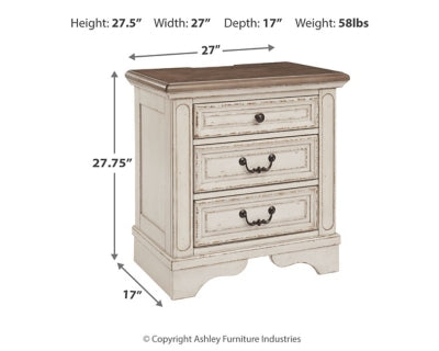 Realyn Queen Upholstered Panel Bed, Dresser, Mirror, Chest and 2 Nightstands