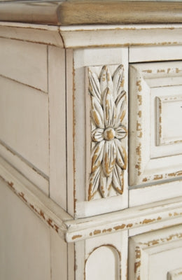 Realyn Queen Upholstered Panel Bed and Chest