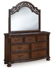 Lavinton Queen Poster Bed, Dresser, Mirror and Nightstand