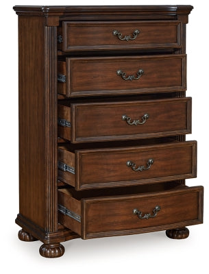Lavinton Queen Poster Bed, Dresser, Mirror, Chest and Nightstand