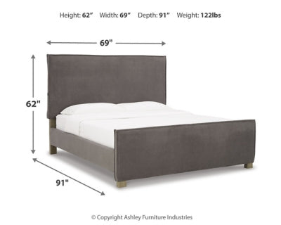 Cama Queen tapizada con paneles Krystanza