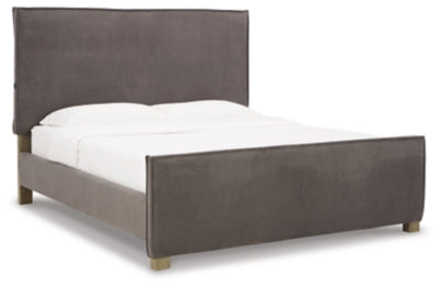 Cama King con paneles tapizados Krystanza