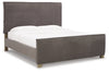 Cama Queen tapizada con paneles Krystanza