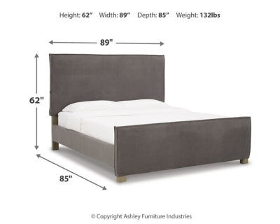 Cama King con paneles tapizados Krystanza