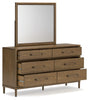 Roanhowe King Upholstered Bed, Dresser and Mirror