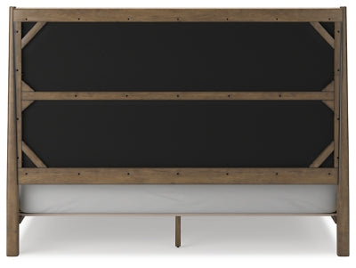 Roanhowe King Upholstered Bed, Dresser and Mirror