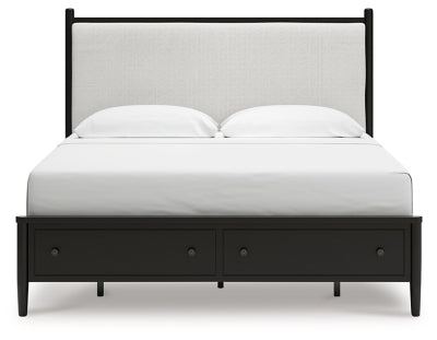 Portdown California King Upholstered Panel Storage Bed