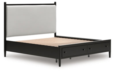 Portdown King Upholstered Panel Storage Bed