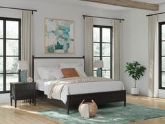 Cama Portdown King con almacenamiento y paneles tapizados