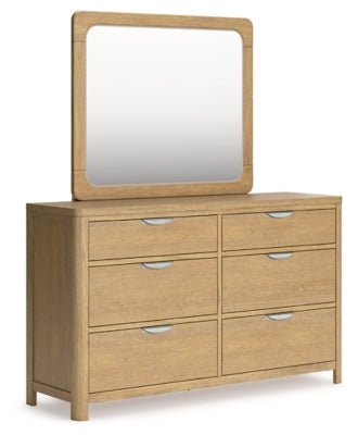 Rencott Queen Upholstered Bed, Dresser and Mirror