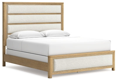 Rencott California King Upholstered Bed, Dresser and Mirror