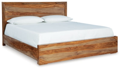 Cama Queen Dressonni con paneles, cómoda y espejo