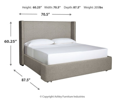 Cama Queen tapizada con almacenaje Fawnburg