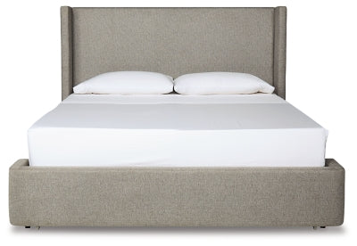 Cama California King con almacenamiento tapizada Fawnburg