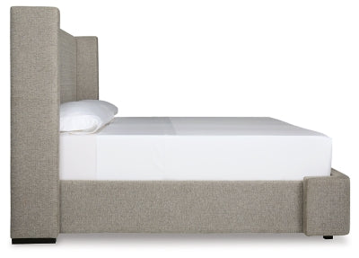 Cama tapizada con almacenaje Fawnburg King