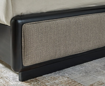 Cama King con paneles tapizados Rowanbeck