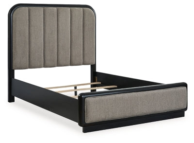 Cama Queen con paneles tapizados Rowanbeck