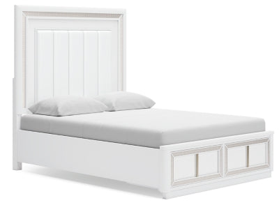 Cama Queen tapizada con almacenaje Chalanna