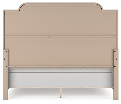 Jorlaina King Upholstered Panel Bed, Dresser and Mirror