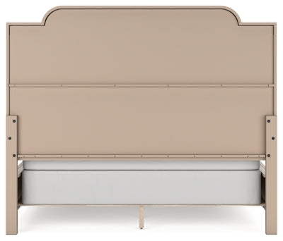 Jorlaina California King Upholstered Panel Bed, Dresser and Mirror