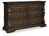 Maylee Queen Upholstered Bed, Dresser, Chest and Nightstand
