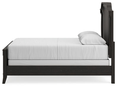 Cama California King con paneles, tocador y espejo Welltern