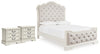 Arlendyne Queen Upholstered Panel Bed and 2 Nightstands