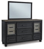 Foyland Queen Storage Bed, Dresser, Mirror and Nightstand