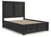Cama Queen Foyland con almacenamiento y paneles
